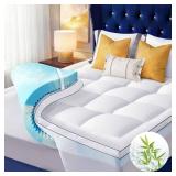 $130 Queen Size Dual Layer 4-Inch Gel Memory Foam Topper