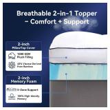 $130 Queen Size Dual Layer 4-Inch Gel Memory Foam Topper