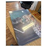 $66 Funny Cheetah Canvas Wall Art Emerald Green Leopard Print 24x36in