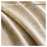 $90 ALPHA HOME Queen Size Jacquard Bedding Comforter Set - All Season, Ligh