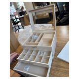 Clear Lid Jewelry Box, 3-Layer Organizer with 2 Drawers