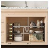 NETEL Under Sink Organizer, 2-Tier Expandable Shelf with 4 Baskets