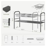 NETEL Under Sink Organizer, 2-Tier Expandable Shelf with 4 Baskets