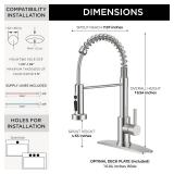 FORIOUS Kitchen Faucet with Sprayer, Brushed Nickel, Single Handle