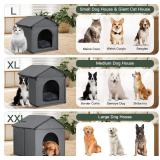 $70 Medium Dog House, Soft Indoor, Internal 26x24x20in, Cushion, Gray