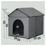 $70 Medium Dog House, Soft Indoor, Internal 26x24x20in, Cushion, Gray