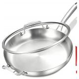 $99 Inqibee 14-Inch Tri-Ply Stainless Steel Skillet with Lid