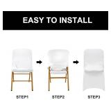 $47 Spandex Chair Covers, 25 PCS, Washable, Stretch Chair Cover, White
