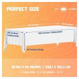 WEALUXE White Table Cloths, 6-Foot Rectangular Tables, 4-Pack