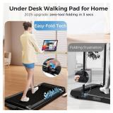 $140 Walking Pad with Handle Bar, 2.5HP Treadmill, Portable, Foldable