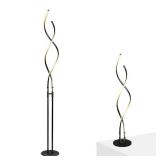 $110 Embrace 60 in. SILVER, 2-Light LED Floor Lamp with 3-Way Dimmer