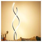 $110 Embrace 60 in. SILVER, 2-Light LED Floor Lamp with 3-Way Dimmer