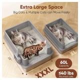 $100 Extra Large Stainless Steel Litter Box with Lid, 28L x 20W x 12H