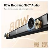 $102 Karaoke Soundbar with Subwoofer, 2 Wireless Mics, Bluetooth, TV