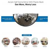 18 Acrylic Bubble Half-Dome Mirror with Black Rim, Indoor/Outdoor