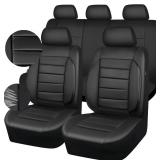 $68 CAR PASS Leather Seat Covers Universal, Airbag Compatible, Black