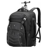 $85 2-in-1 Rolling Laptop Backpack, 50L, Wheels, USB, TSA Lock