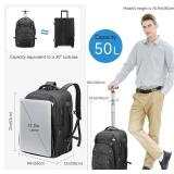 $85 2-in-1 Rolling Laptop Backpack, 50L, Wheels, USB, TSA Lock