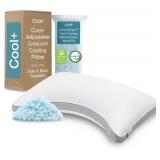$159 Coop Home Goods Cool+ Crescent Adjustable Pillow, Queen, Gel Foam