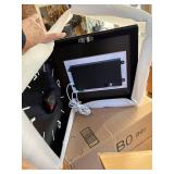 $120 Double-Sided Corner Clock, Square Digital Wall Mounted Milk White