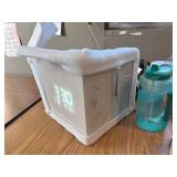 $120 Double-Sided Corner Clock, Square Digital Wall Mounted Milk White