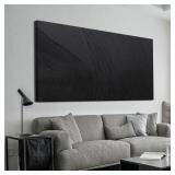 $60 Black Wall Art Canvas - Textured Modern Wall Decor 20x40