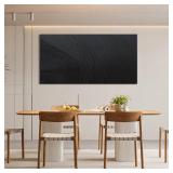 $60 Black Wall Art Canvas - Textured Modern Wall Decor 20x40