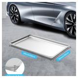 2Pcs Stainless Steel Oil Drip Pan for Under Car, 24x16x1.9 In