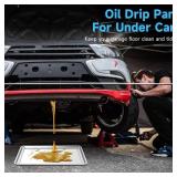 2Pcs Stainless Steel Oil Drip Pan for Under Car, 24x16x1.9 In