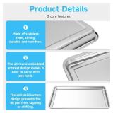 2Pcs Stainless Steel Oil Drip Pan for Under Car, 24x16x1.9 In