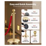 $89 VEVOR Stanchions and Velvet Ropes, 6 Pcs, Hollow Base, Red Ropes