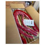 $89 VEVOR Stanchions and Velvet Ropes, 6 Pcs, Hollow Base, Red Ropes