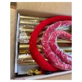 $89 VEVOR Stanchions and Velvet Ropes, 6 Pcs, Hollow Base, Red Ropes