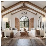 $80 Floor Lamps for Living Room - 60" Resin Farmhouse Lamp with Temp