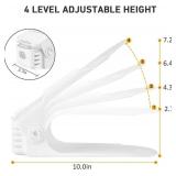 Shoe Slots Organizer 20-Pk, 4-Level Adjustable, Holders, White