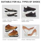 Shoe Slots Organizer 20-Pk, 4-Level Adjustable, Holders, White