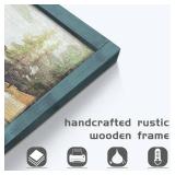 $80 Lake Boat Framed Wall Art - Rustic Nature Landscape Panorama