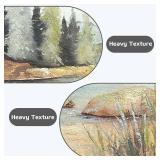 $80 Lake Boat Framed Wall Art - Rustic Nature Landscape Panorama