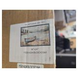 $80 Lake Boat Framed Wall Art - Rustic Nature Landscape Panorama