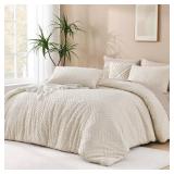 Andency King Size Beige Comforter Set, 3-Pc, Down Alternative