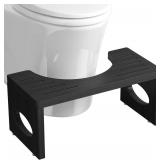 7 Inch Bamboo Toilet Stool, Foldable, Black