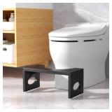 7 Inch Bamboo Toilet Stool, Foldable, Black