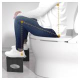 7 Inch Bamboo Toilet Stool, Foldable, Black