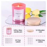 11Pcs Pink Candle Jars 10oz Empty Glass Jars w/Lids