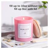 11Pcs Pink Candle Jars 10oz Empty Glass Jars w/Lids