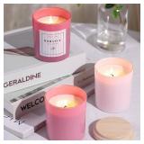 11Pcs Pink Candle Jars 10oz Empty Glass Jars w/Lids