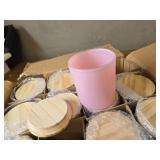 11Pcs Pink Candle Jars 10oz Empty Glass Jars w/Lids