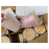 11Pcs Pink Candle Jars 10oz Empty Glass Jars w/Lids