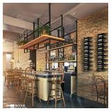 $47 9-Bottle Black Metal Wall-Mounted Wine Rack