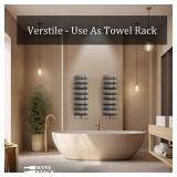 $47 9-Bottle Black Metal Wall-Mounted Wine Rack